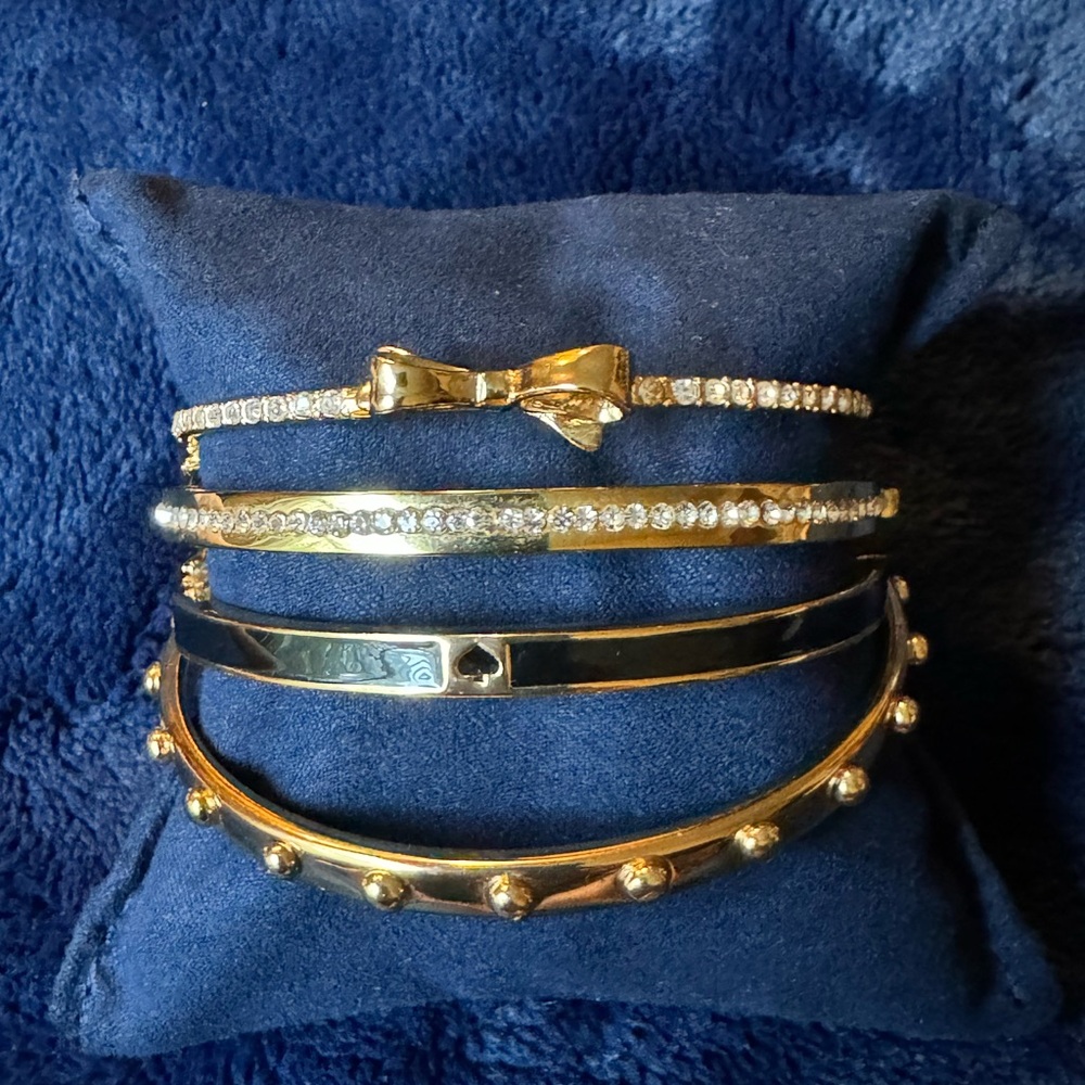 Kate Spade Bangle Bracelet Set Gold Plated Metal